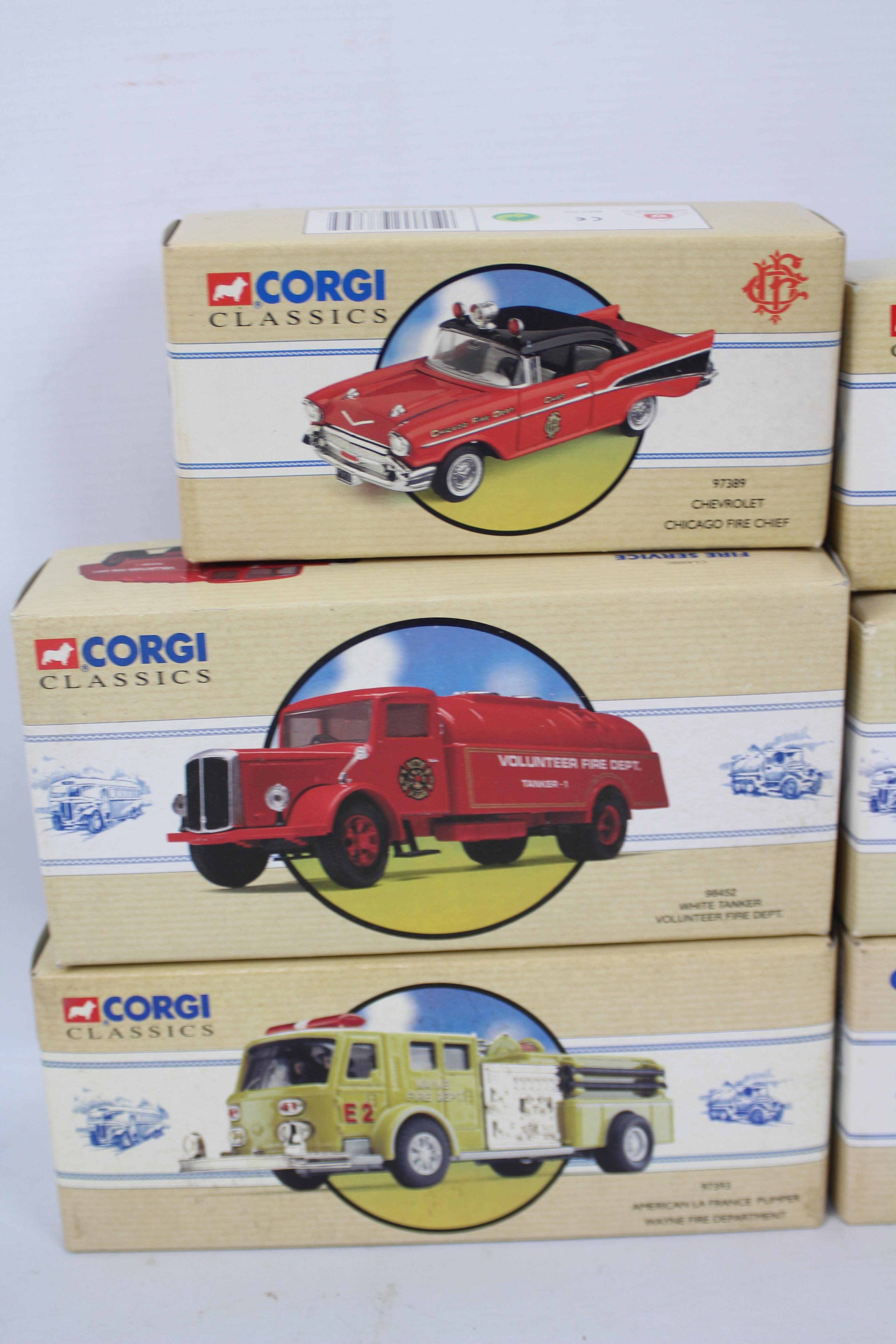 Corgi Classics - Six boxed diecast US Fire Appliances / vehicles from Corgi. - Image 2 of 4