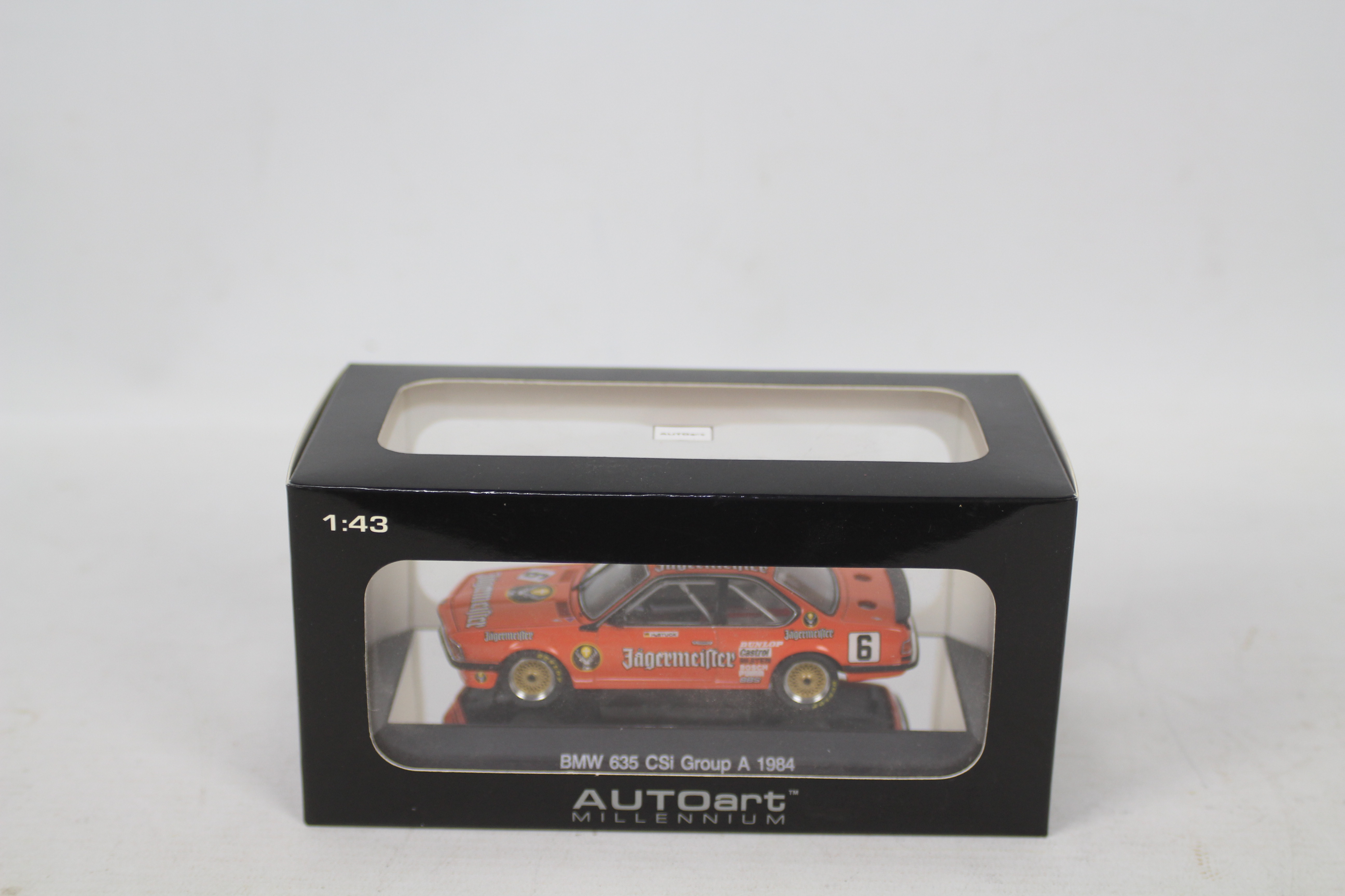 AutoArt - A boxed AutoArt 1:43 scale #68446 BMW 635 CSi Group A Racing RN6 1984 'Jagermeister'. - Bild 2 aus 3