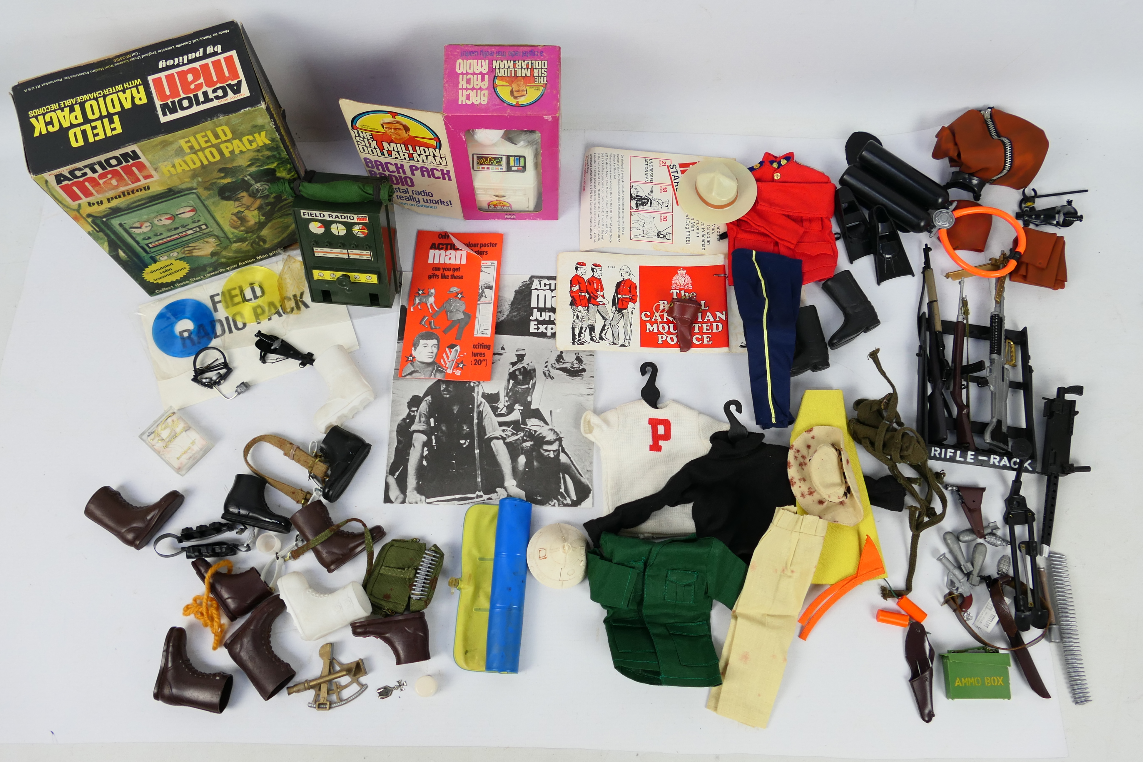 Palitoy - Action Man - Six Million Dollar Man - A collection of accessories including a boxed Field