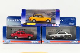 Vanguards - Three boxed diecast model Ford Escorts from Vanguards.