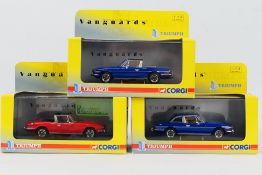 Vanguards - Three boxed Limited Edition diecast model Triumph Stags from Vanguards.