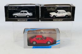 Minichamps - Three boxed diecast 1:43 scale model cars from Minichamps.