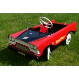 Tri-ang - A vintage pressed steel Bermuda pedal car repainted in red.