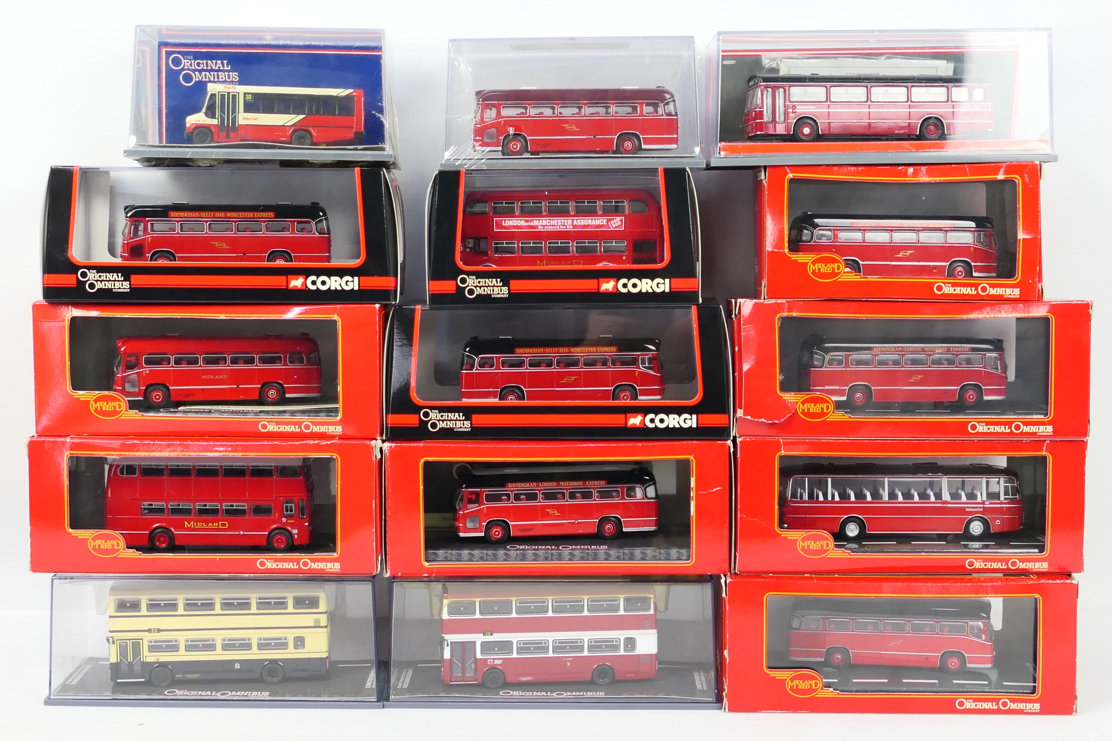 Corgi - Original Ombus - 15 x boxed limited edition 1:76 scale Corgi Original Omnibus coaches - Lot