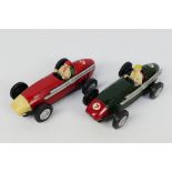 Scalextric - Tinplate - 2 x unboxed tinplate Maserati 250F models,