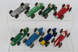 Dinky Toys - Crescent - Eight unboxed diecast model racing cars.