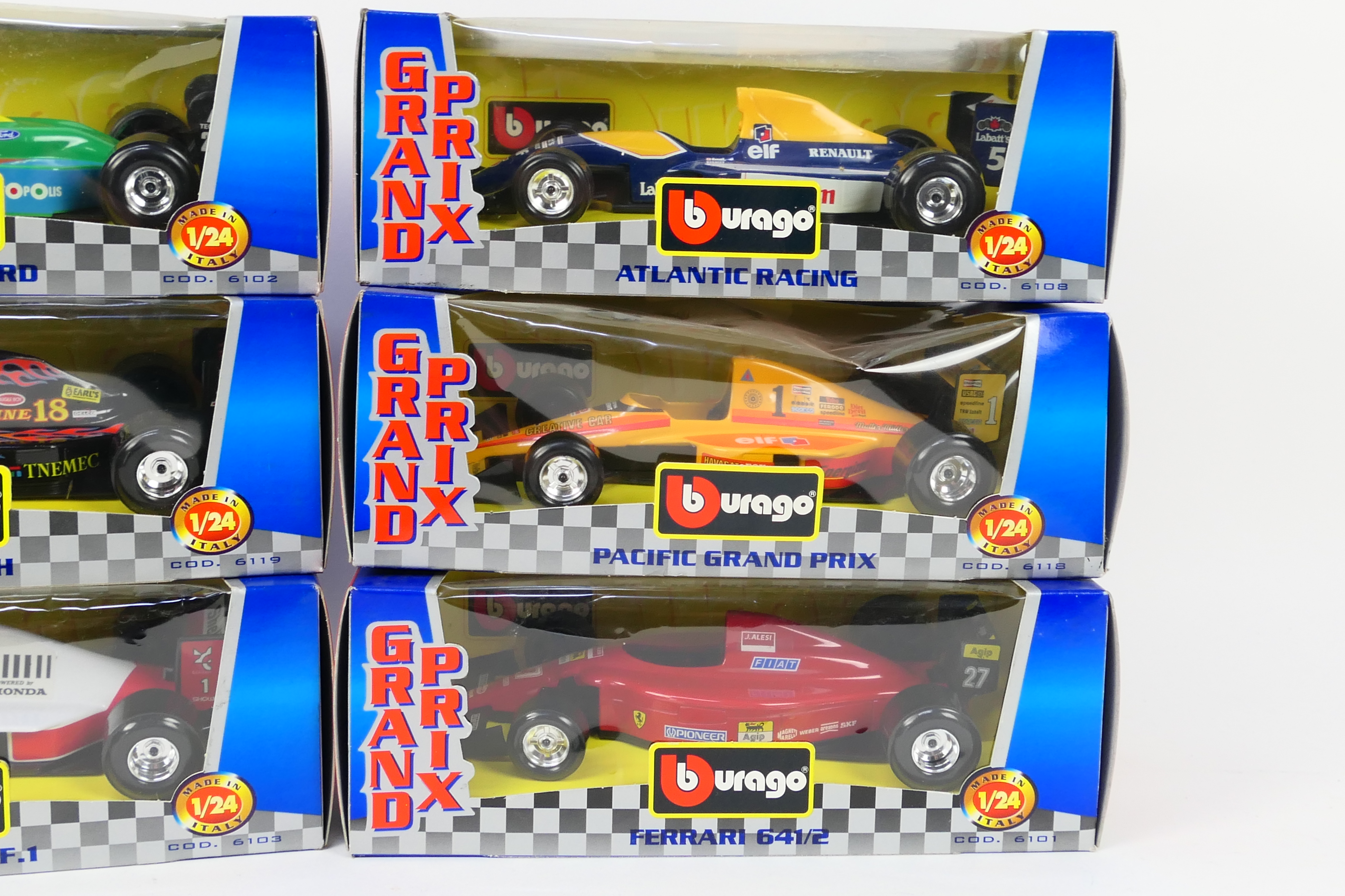 Burago - 6 x boxed 1:24 scale 'Grand Prix' Burago die-cast model vehicles - Lot includes a #6108 - Image 3 of 3