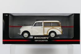 Minichamps - A boxed Minichamps 'Car Collection' 1:18 scale Morris Minor Traveller.