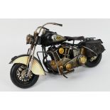 Lesser & Pavey - A boxed large scale hand made metal Indian Motorcycle model measuring 36 cm long.