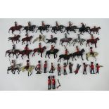 Britains - Johillco - A collection of figures including 16th Lancers, mounted Scots Guards, Bugler,