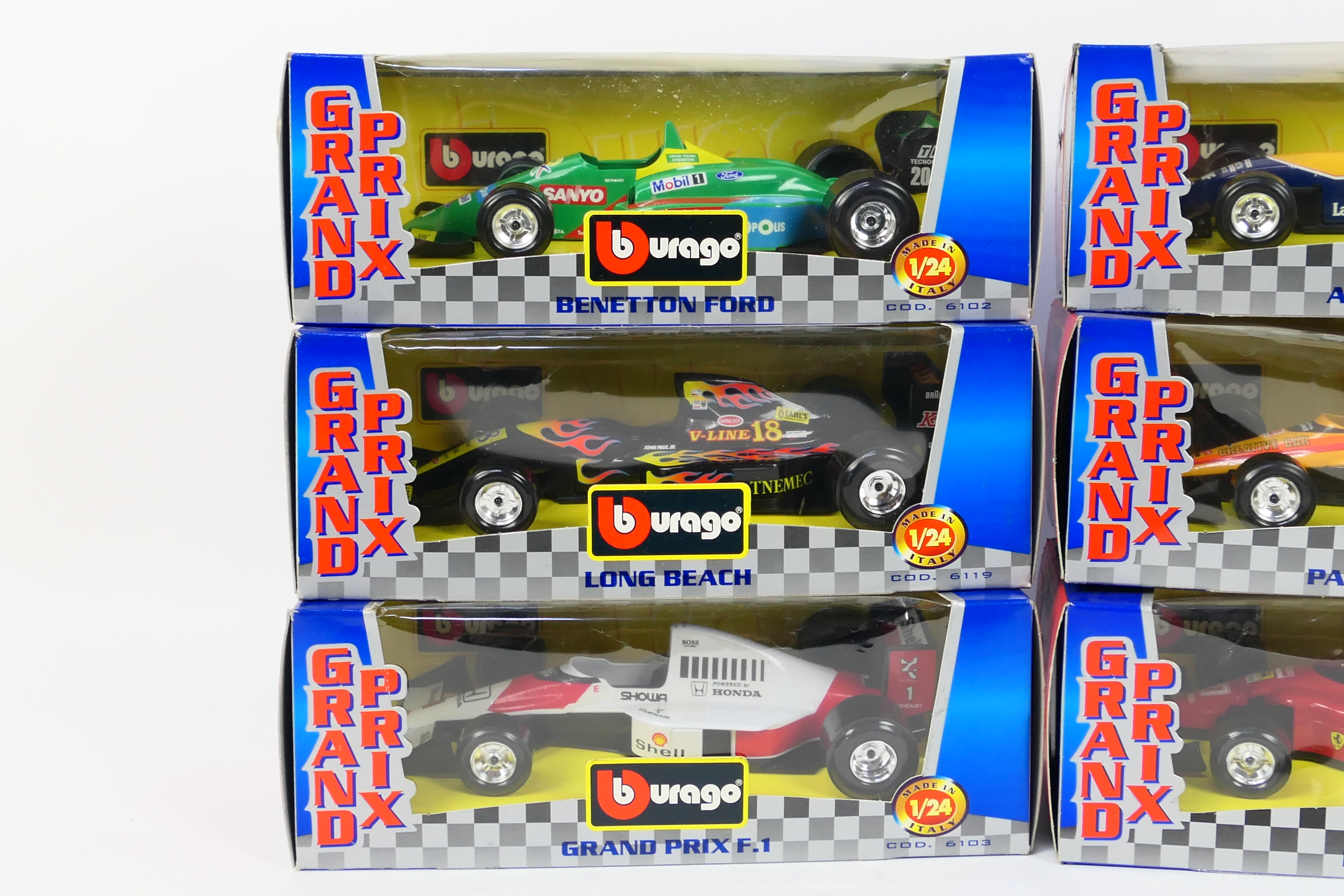 Burago - 6 x boxed 1:24 scale 'Grand Prix' Burago die-cast model vehicles - Lot includes a #6108 - Image 2 of 3