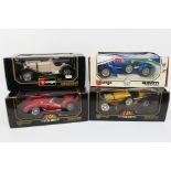 Bburago - Four boxed Bburago diecast model vehicles in 1:18 scale.