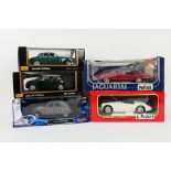 Maisto - Polistil - Five boxed Bburago diecast model vehicles in 1:18 scale.