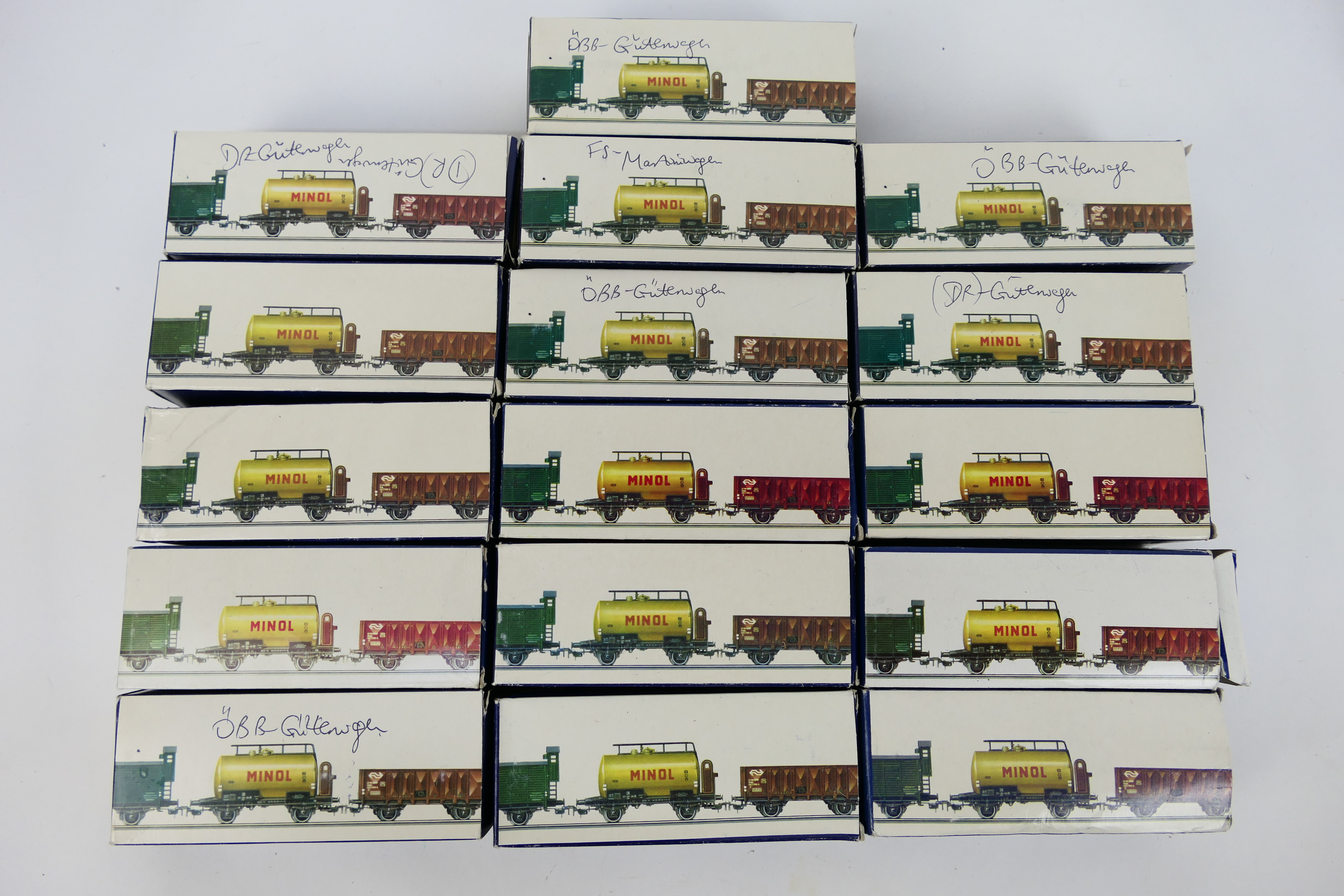 Piko - A boxed rake of 16 HO gauge predominately freight rolling stock wagons and tankers. - Image 2 of 2