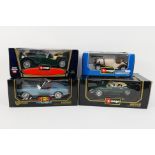 Bburago - Four boxed Bburago diecast model vehicles in 1:18 and 1:24 scales.