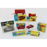 Corgi - 4 x boxed vehicles, 3 x empty boxes and 1 x unboxed car including MGB GT # 327,