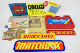 Matchbox - Dinky - A Matchbox 18 car Carry Case, a collection of Matchbox card roadway sections,