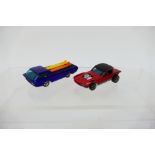 Hot Wheels - Redline - 2 x unboxed vintage Hong Kong made models, Deora in purple and Python in Red.