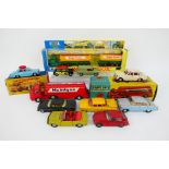 Matchbox - Corgi - Spot-On - 3 x boxed and 9 x unboxed vehicles including Dodge Tractor with Twin