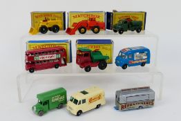 Matchbox - 5 x boxed and 4 x unboxed models including Aveling Barford Tractor Shovel # 43,