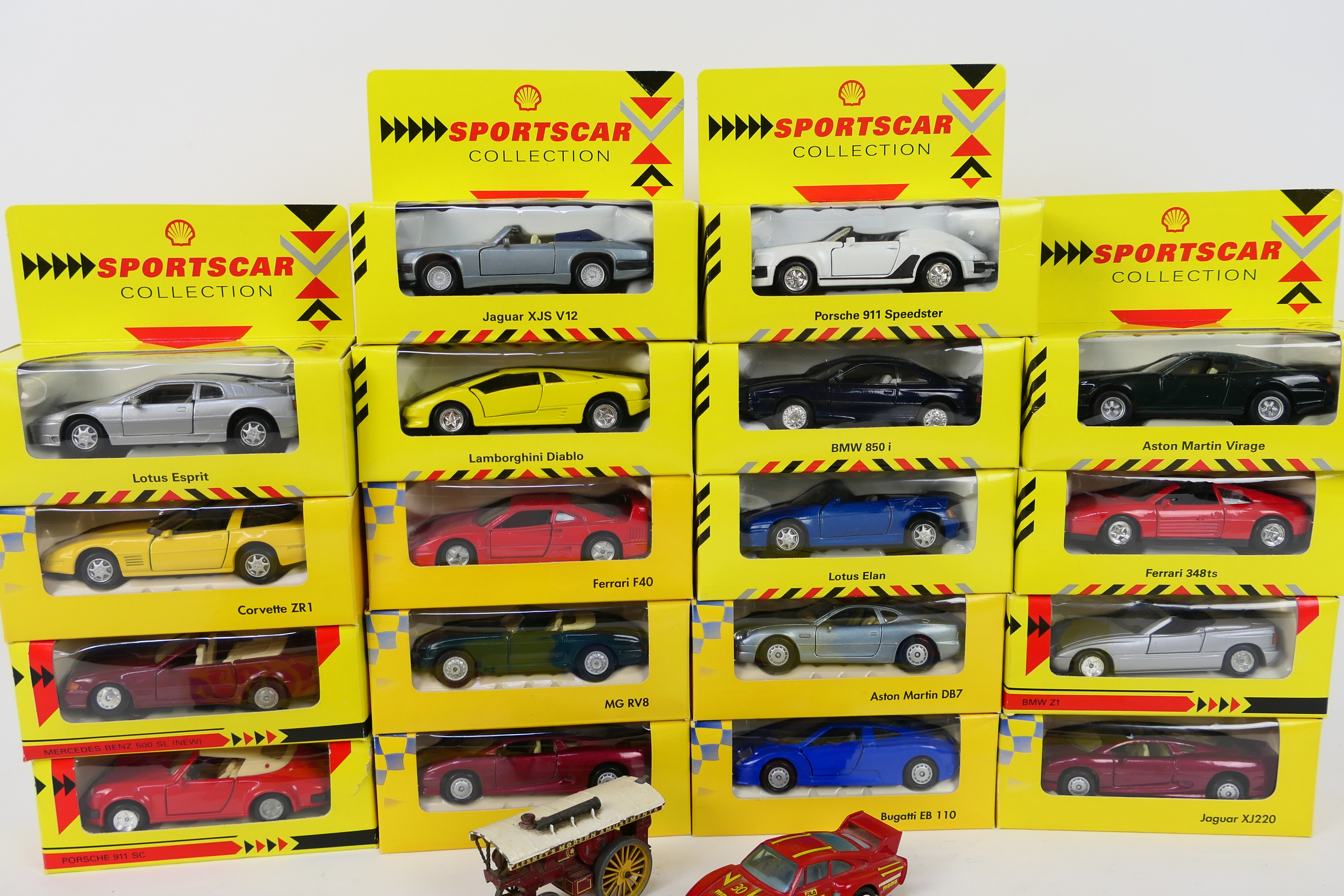 Maisto - 18 x boxed Shell sports car collection models including Porsche 911 Speedster, - Image 2 of 2