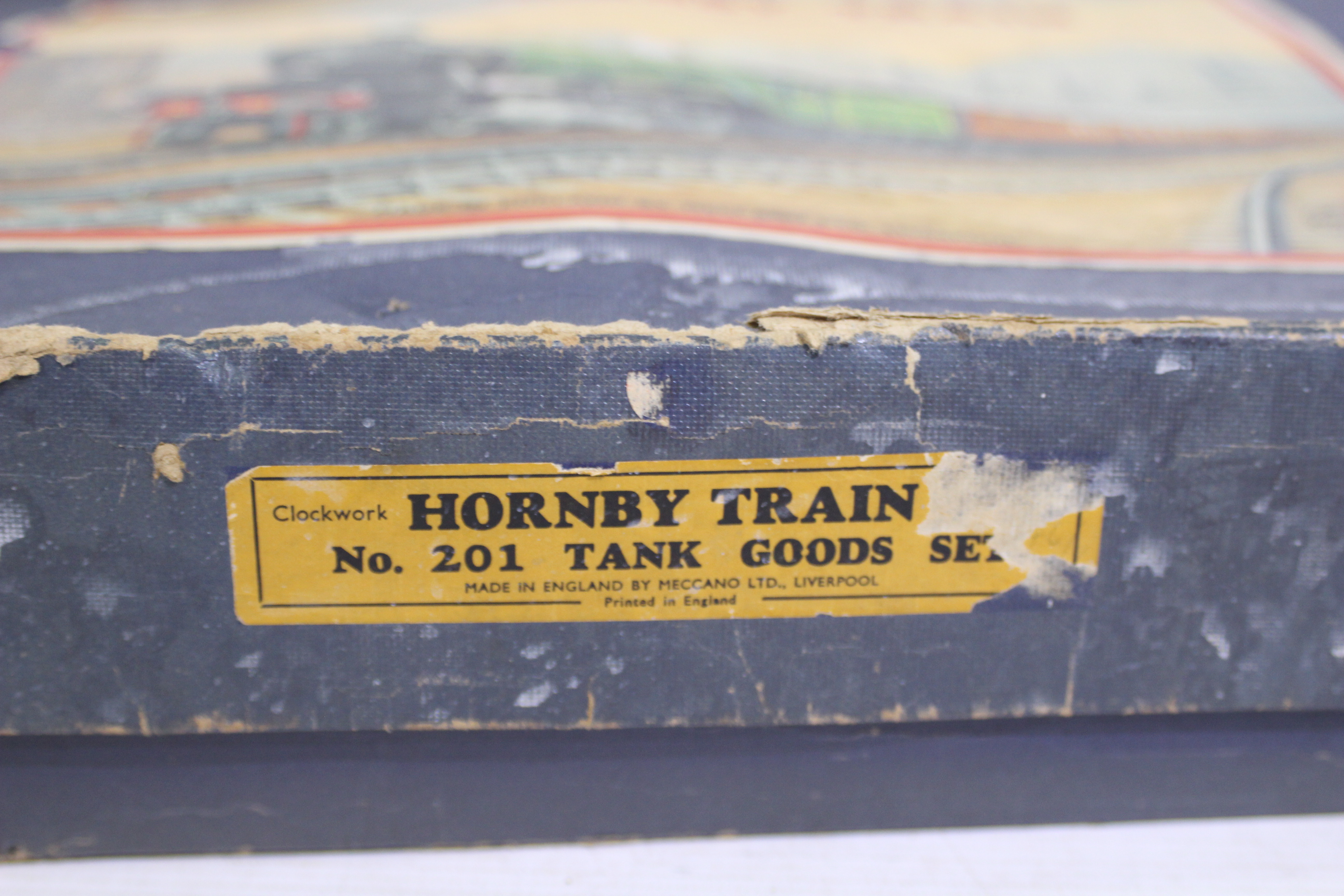 Hornby - A boxed clockwork tinplate O gauge Tank Goods Set # 201 with some extra track sections and - Image 7 of 8