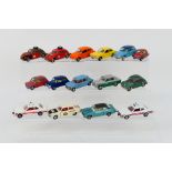 Spot-On - Corgi Toys - Dinky Toys - Mebetoys - A group of 15 unboxed vintage diecast model vehicles.