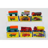 Matchbox - 6 x boxed models, Mercedes truck # 1, Mercedes trailer # 2,