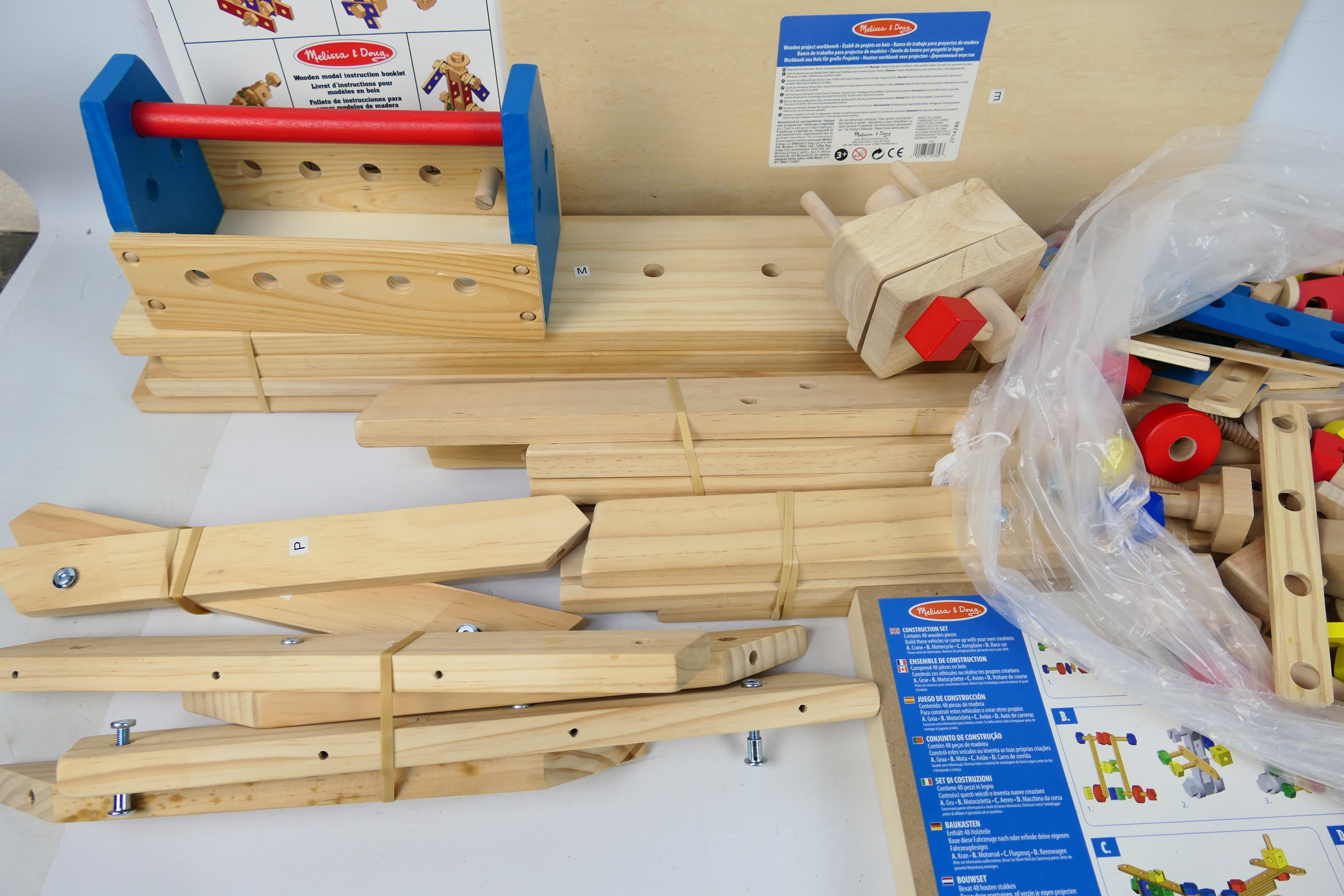 Melissa & Doug - A wooden work bench with tools and a n instruction book by Melissa & Doug Toys. - Image 3 of 4