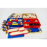 Lego - Meccano - Playmobil - A large quantity of 1960s-70s era Lego bricks and pieces including 3 x