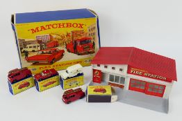 Matchbox - A rare boxed 1965 Fire Station Set # G-10.