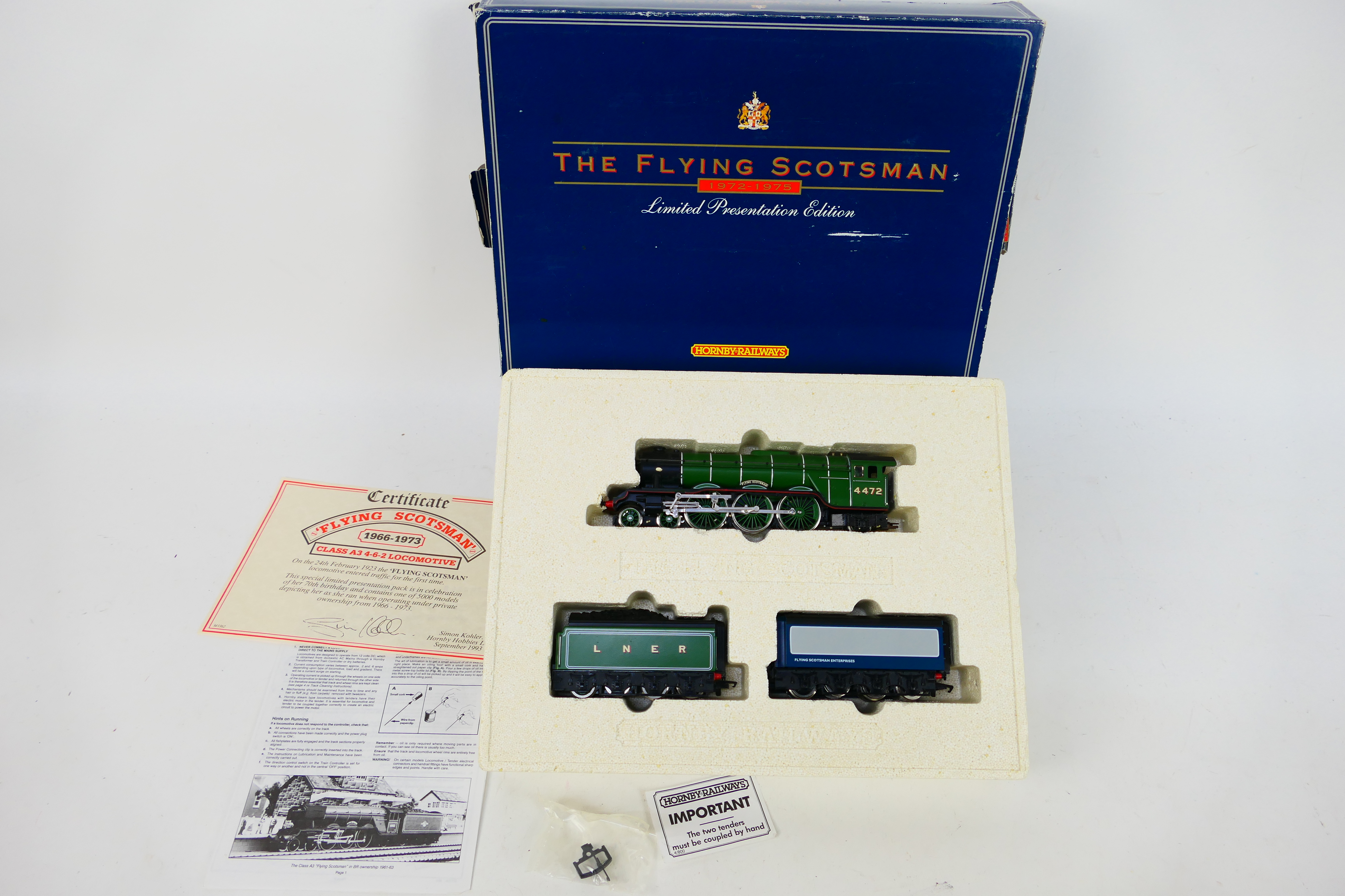 Hornby - A boxed limited edition The Flying Scotsman locomotive with two tenders # R098.