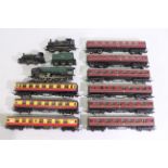 Hornby - 3 x OO gauge locomotives and 9 x coaches including a Class R1 0-6-0 tank engine number