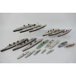 Minic - A fleet of 17 unboxed Minic diecast model ships.