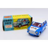 Corgi - A boxed Morris Mini Cooper Competition model in blue with a white bonnet and roof and