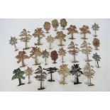 Scenics - A quantity of cast metal model trees, various sizes and styles,