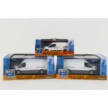 Greenlight - Three boxed Limited Edition diecast Ford Transit vans from Greenlight,