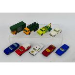 Matchbox - A group of 9 x unboxed models including Ford Pickup # 6, VW Beetle # 15, Iso Grifo # 14,