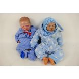 Elisa Marx - 2 x reborn style lifelike baby dolls, one is by Elisa Marks, the other unmarked.