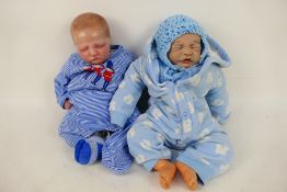 Elisa Marx - 2 x reborn style lifelike baby dolls, one is by Elisa Marks, the other unmarked.