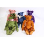 5 x metal-jointed bears with most having no maker tags.