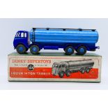 Dinky - A boxed Foden 14-Ton Tanker in dark blue with light blue wheels,