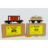Bassett-Lowke - 2 x boxed O gauge tinplate wagons,