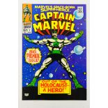 Captain Marvel. Marvel. A Very Fine Captain Marvel #1, 1968 Cents copy in a wallet.