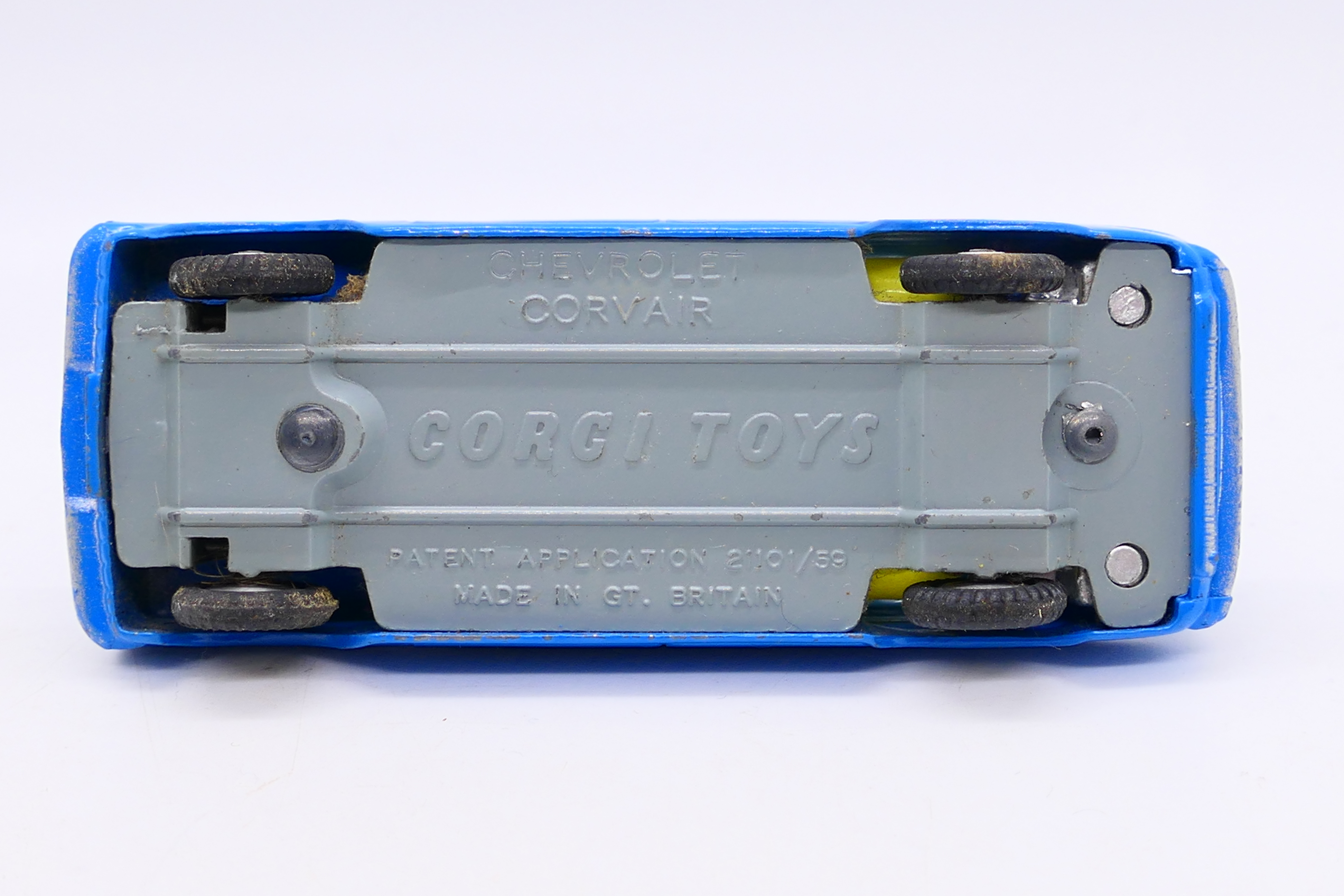 Corgi - A boxed Chevrolet Corvair sedan in mid blue # 229. - Image 7 of 8
