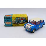 Corgi - A Morris Mini Cooper Competition model in blue with racing number 3 # 227.