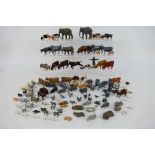 Britains - A collection of mostly metal farm and zoo animals including cows, sheep, pigs, elephants,
