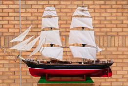 A 1:32 scale radio controlled model of the Brig 'Belle of the Clyde'.