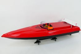 A radio controlled speedboat.