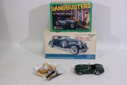 Hubley - MPC - Revell - 3 x boxed built model kits, Duesenberg Model SJ in 1:18 scale,